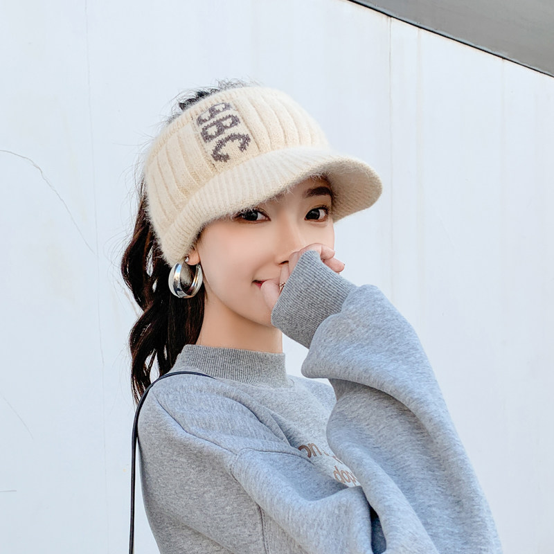 Rosex Tangk Air Top Hat Children Autumn Winter Korean Version Tide Fashion 100 Hitchhiking Duck Tongue Knitted Hat Warm Hair Line Hat