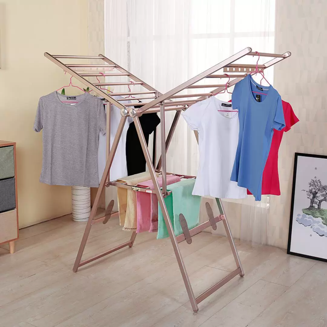 MINGSAIFAN wing -shaped drying rack landing folding drying rack aluminum alloy multi -function sun