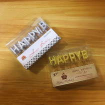 HappyBirthday Letter Candle Birthday Cake DIY Golden Silver Pearlized Gold Plated Silver Candle Smoke-free