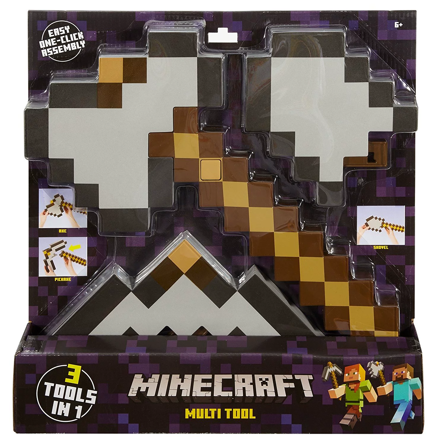 Minecraft đồ chơi Minecraft vũ khí biến dạng xẻng rìu chọn đạo cụ trò chơi nhựa PVC ba trong một - Game Nhân vật liên quan