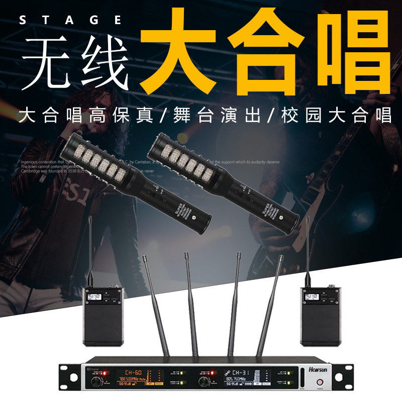 HALFSun shadow giant color-changing screen wireless microphone true diversity one drag two professional stage performance wedding host microphone school singing chorus wireless microphone