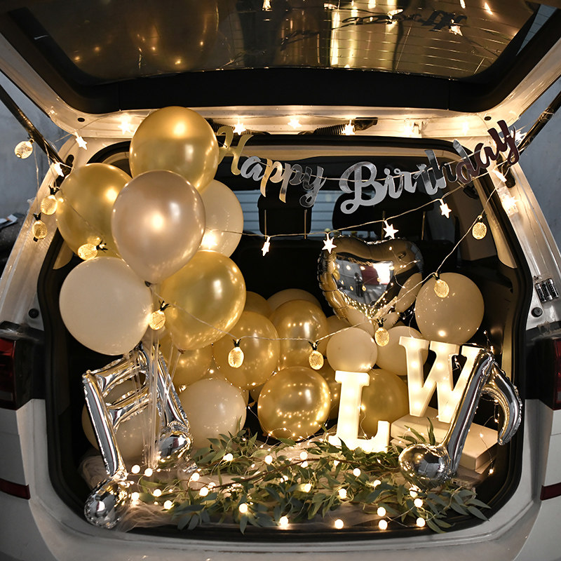 Car trunk decoration birthday balloon romantic surprise scene layout creative ins Net red Chinese Valentine's Day Valentine's Day