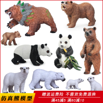 Simulation bear toy Brown Bear Grizzly Bear polar bear giant panda Set animal model childrens cognitive science education gift
