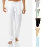 Брюки для одежды для мужчин льняные брюки Менсуальный летний мужчина