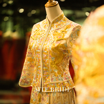 Man Tingfang (Phoenix Yufei) Golden Xiuhe uniform bride 2021 new wedding winter Chinese dragon and phoenix gown