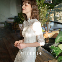 Manchen Fang (Met) French outing light wedding dress 2021 New engagement White licensed small dress summer