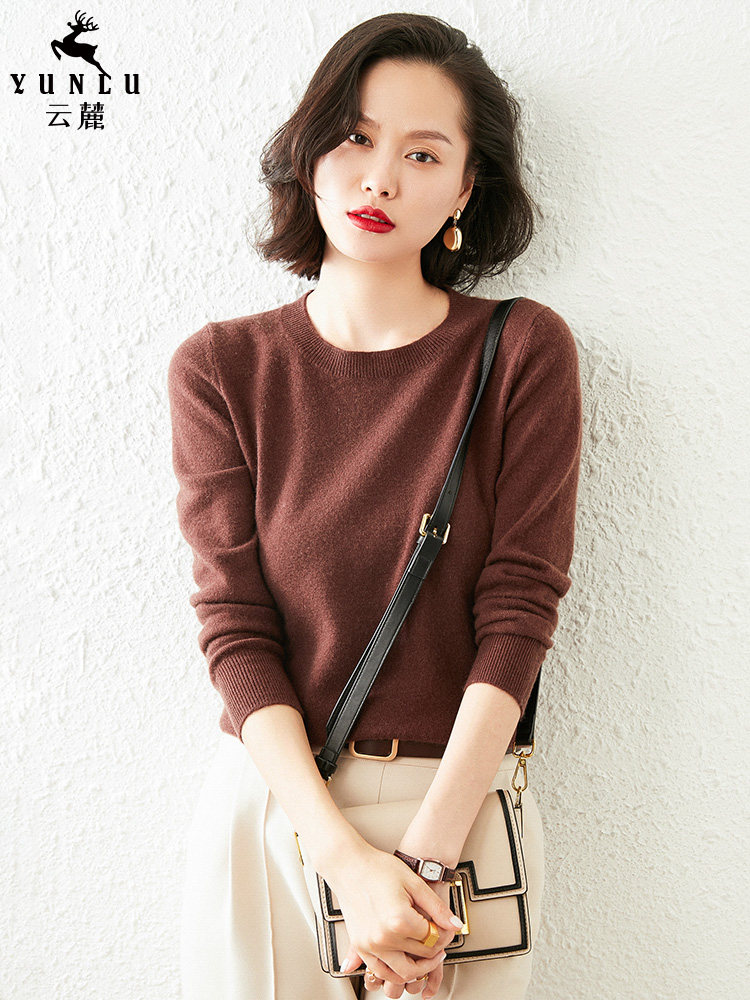 Cashmere sweater women 2021 spring and autumn new round neck loose pullover solid color knitted base long-sleeved cashmere sweater women