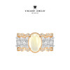 VINCARRY 18K gold cultured diamond ring, artificial gemstone inlaid with artificial gemstone, advanced custom design