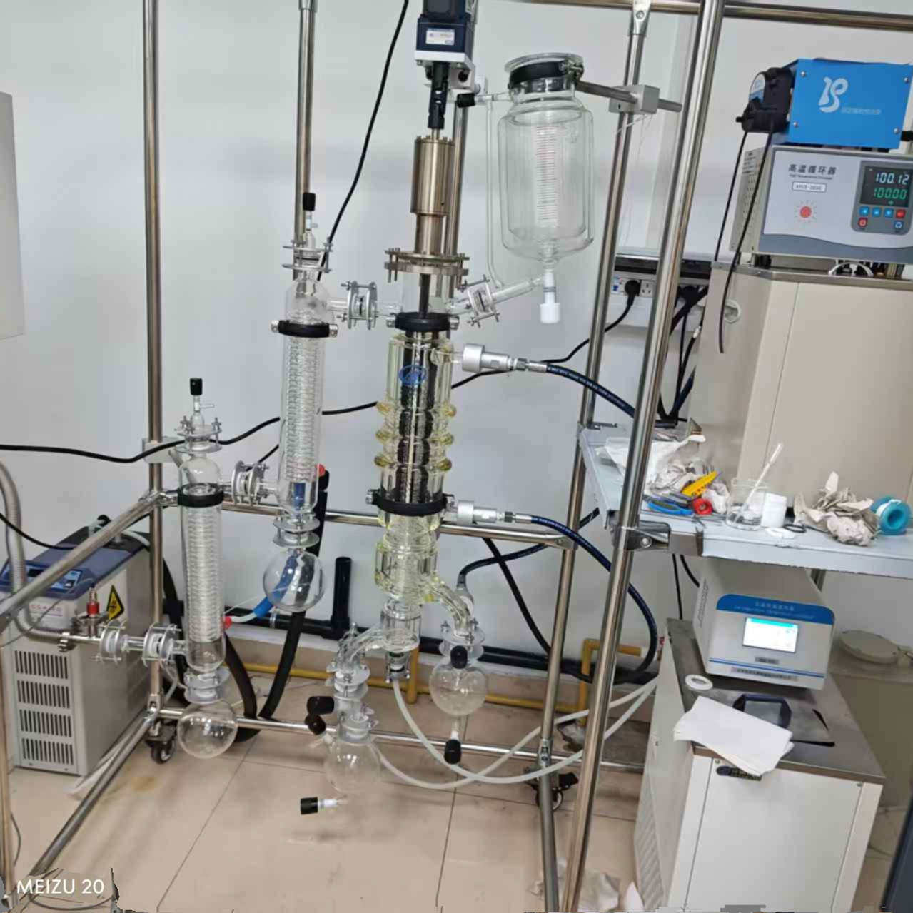 分子蒸馏仪AYAN-B200S 薄膜蒸发器实验短程不锈钢精油植物油提纯