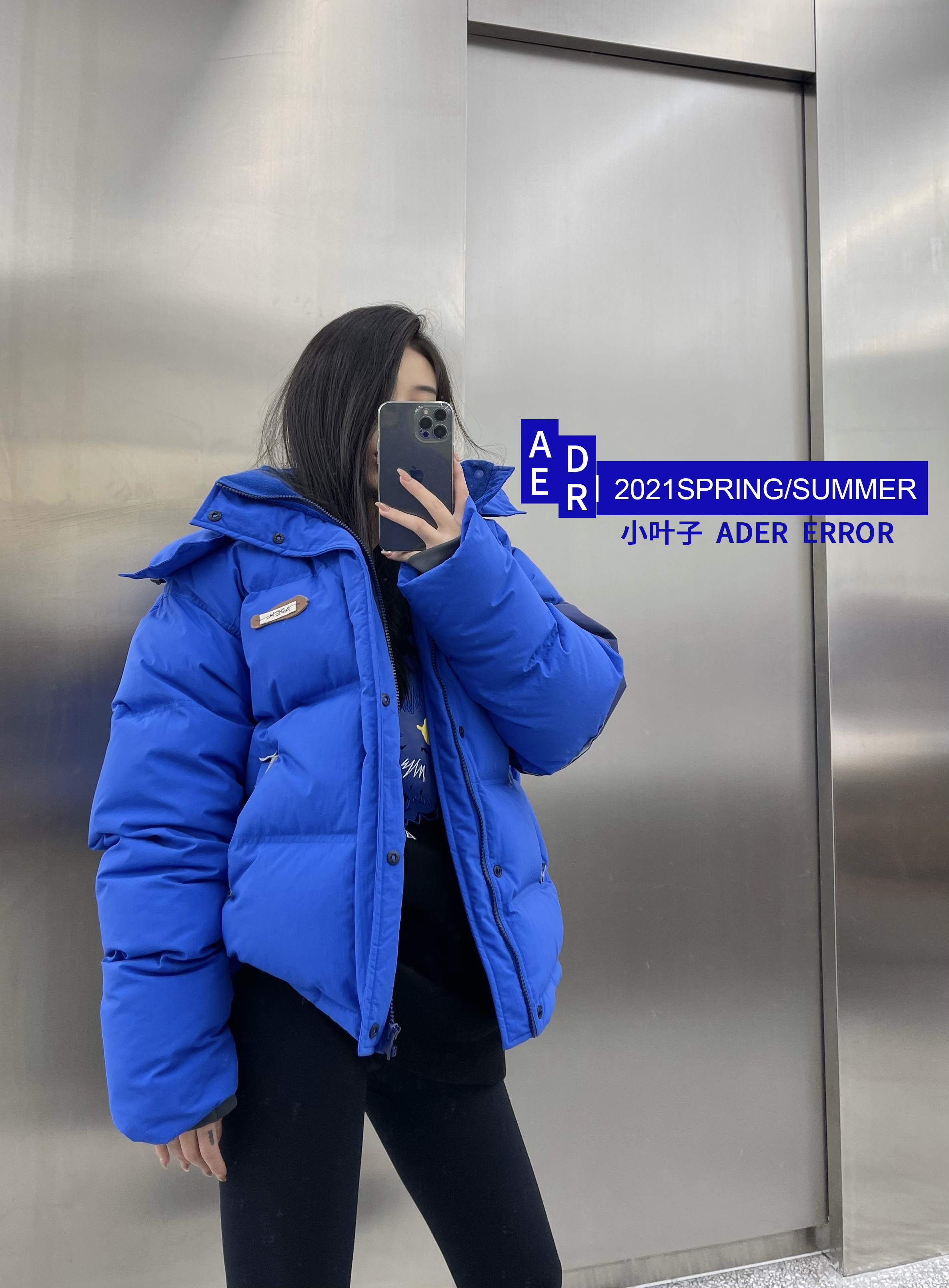 Original single ADER ERROR Callcid sleeve color down jacket waterproof men's and women's hats can be removed