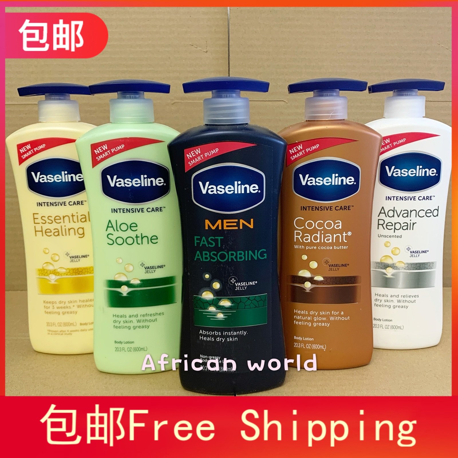 Beauty version Vaseline Vaseline Body Lotion Cocoa Oat Aloe Vera Body Milk 600ml