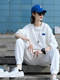 2025 Spring and Autumn New Women's European Sports Suit Fashionable Western Design White Sweatshirt Top Two-piece Set