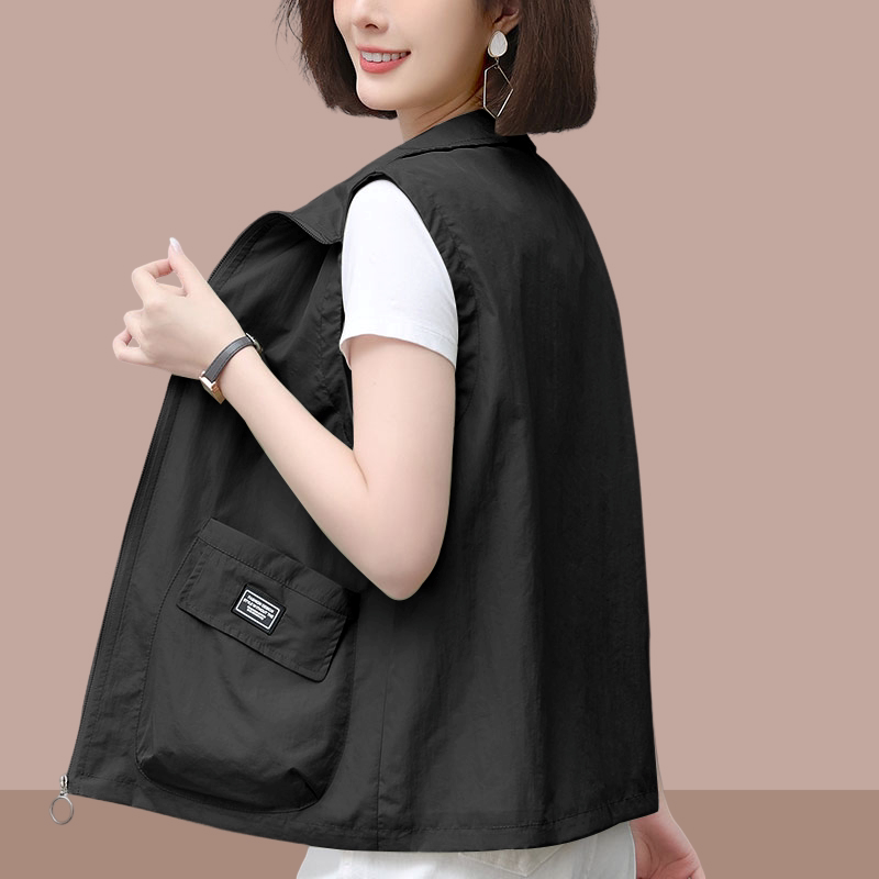 Short Thin Vest for Women, Sleeveless Jacket, 2026 Spring and Summer New Style, Casual Large Size, Loose Outer Wear, Sun Protection Vest, Vest