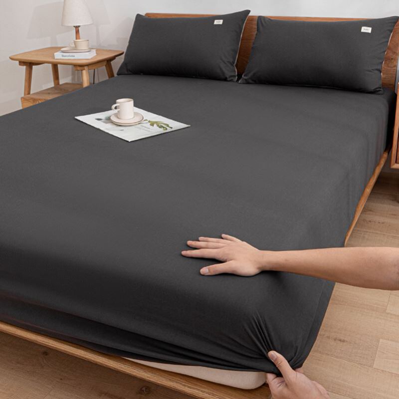 Soft Bed Sheets Fitted Sheet Cotton Set Mattress Cover Solid Color Fitted Sheet Bed Sheet