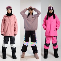 Snowboard pants stitching contrast color Korean version of phosphor waterproof windproof men and women lovers