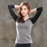 Quần jean cỡ lớn mặc áo sơ mi nữ dài tay đơn mảnh thể thao chuyên nghiệp gợi cảm cho người mới bắt đầu thu đông 2018 quần áo thể dục mới