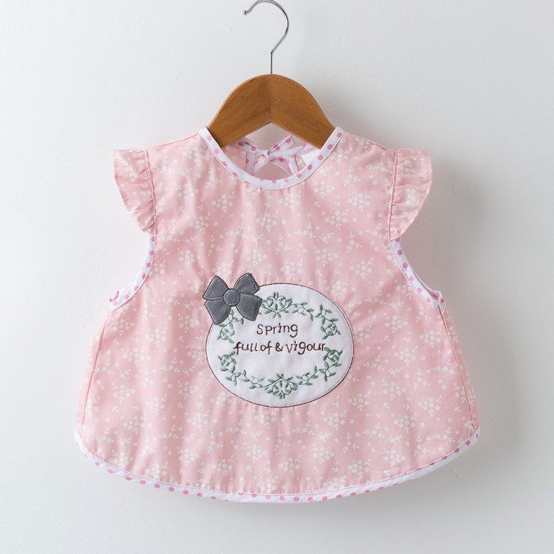 Hood Clothes Children Eating Walled Hood Hood Autumn Winter Women's Baby Apron Waterproof Sleeveless Pure Cotton Kid Drawing Nursery School Dining Around