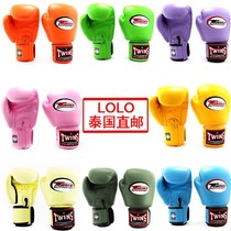 Thai TWINS straight hair BGVL3 Regular Loose Beating Boxing Gdou Thai Fist Boxing Gloves genuine leather multicolored