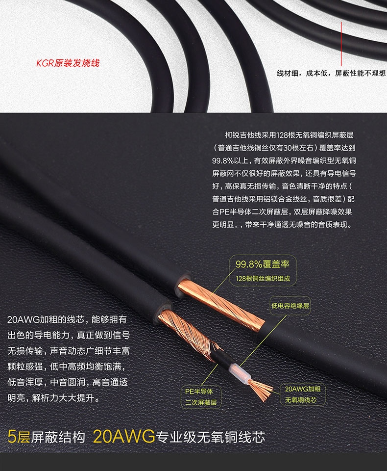 Ke Rui guitar dòng guitar điện dây cáp dân ca bass phụ kiện nhạc cụ trống điện tử trống điện tử đồng nguyên chất giảm tiếng ồn - Phụ kiện nhạc cụ đàn hạc cầm