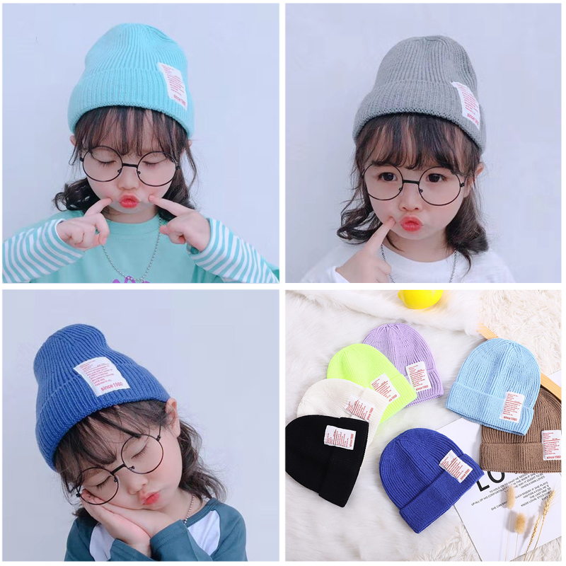 Autumn Korean children's hats 1-4 years old men and women baby knitted pullover wool hat men's autumn and winter baby hat tide