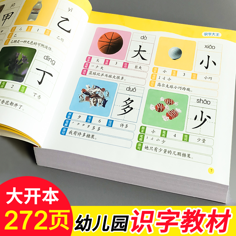 Children's literacy great Wang Kindergarten looks at the picture book 3000 words Note to the 2-3-5-6-year-old early education card 