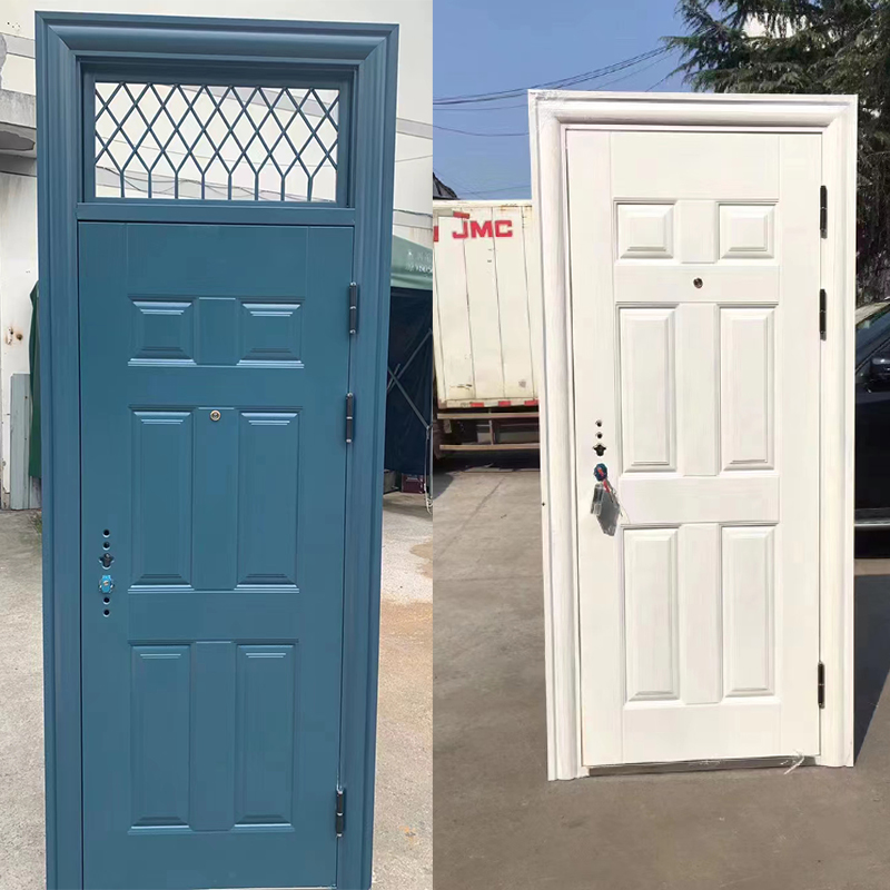 Steel anti-theft door door door Engineering door apartment room door white blue with air window