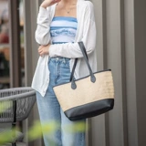 Вместительный и большой плетеный шоппер для отдыха, простая сумка на одно плечо