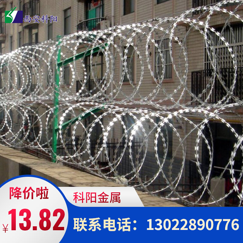 304 stainless steel blade Spurs net anti-climbing and climbing mesh galvanized burglar-proof wall anti-theft mesh wire roller cage guard rail