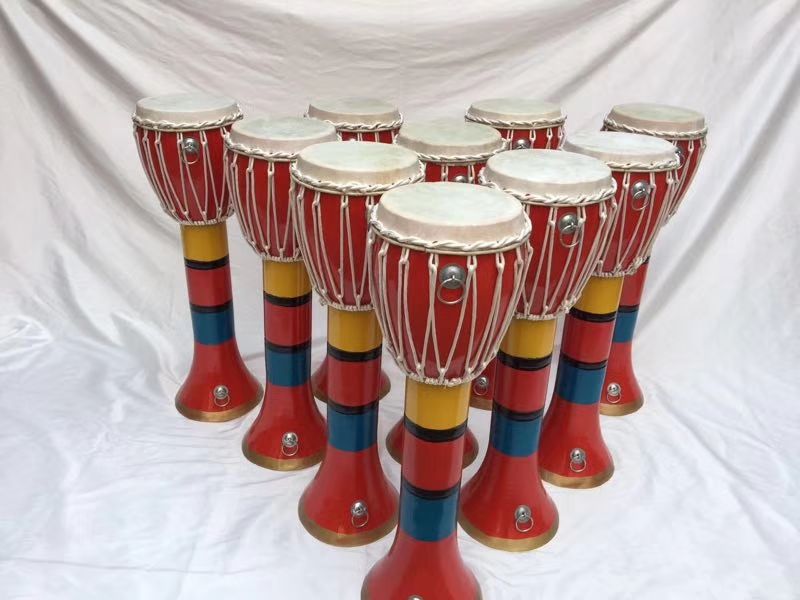 Elephant foot drum long drum Yunnan Dai drum craft drummer clapping drum solid wood cowhide drum artwork drum ornament custom drum