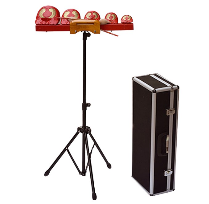 Five-tone wooden fish troupe patted board playing suit with frame folk music and opera handplate Qin cavity dry drum tooth suona