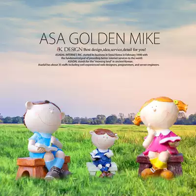 Outdoor cartoon boys and girls learning characters cartoon sculpture park landscape courtyard campus decoration craft gift decoration