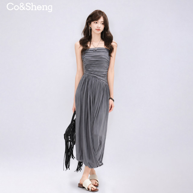 Reborn petite ຄຸນນະພາບສູງທໍ່ເທິງ pleated skirt ຍາວ