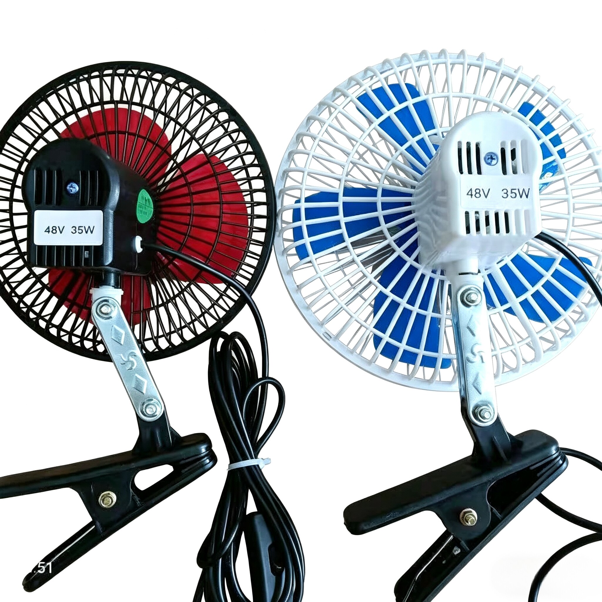 Electric Vehicle Fan, Battery-Powered Tricycle Small Fan, 12V 48V 60V 72V Enclosed Car Fan, Night Market Electric Fan