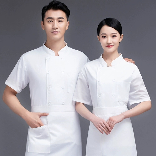 Ресторан шеф -повара Service Short -sleaded Kitchen Catering Официант обратно кухонная рабочая одежда дышащая сета