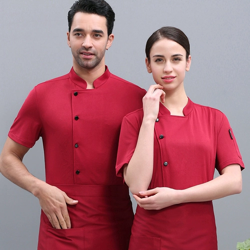 Шеф -повара Рабочая одежда короткая -наполненная полная портальная кухонная куртка отель отель Catering Service Service Night Market Barbecue Официант