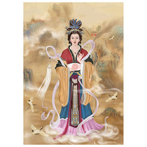 Portrait of Bixia Yuanjun Taishan Granny God Statue Taishan Empress Taishan Laomu Taoist hanging painting photo paper and plastic seal painting