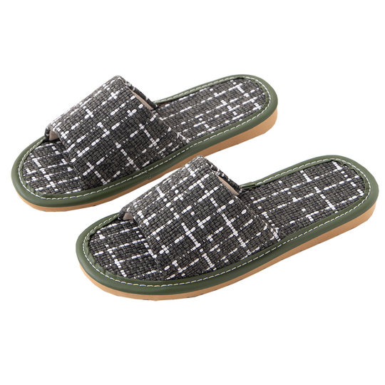 麻布布艺男女情侣居家用夏季凉拖鞋条纹家居四季地板防滑托鞋静音