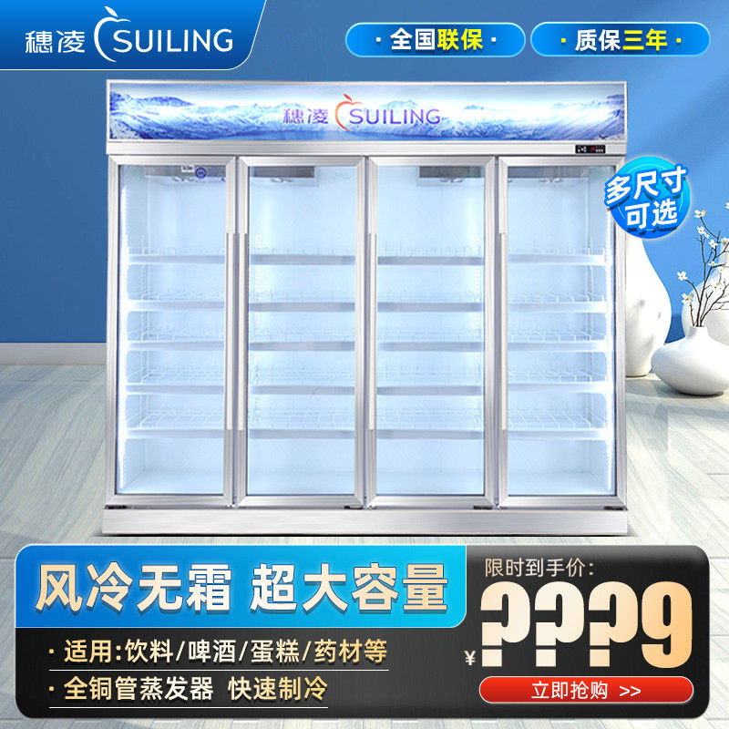 Ear Ling Ice Cabinet Commercial Standing Double Triple Door Drinks Display Cabinet Single Door Frost-free Air-cooled Full Copper Tube Freezer Refrigerated Cabinet