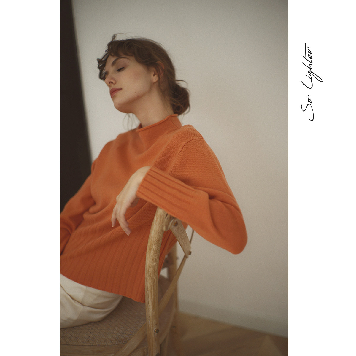 solighter pure wool half - tall collar sweater 2019 French lazy wind to knit the coat