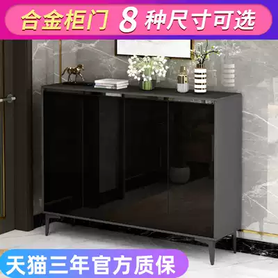 Light luxury shoe cabinet simple modern glass door living room storage large capacity balcony small cabinet door porch gray cabinet