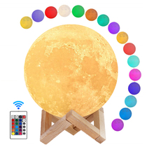 22CM Moon Light 3D Print Moon Lamp With Stand16 colors Luna