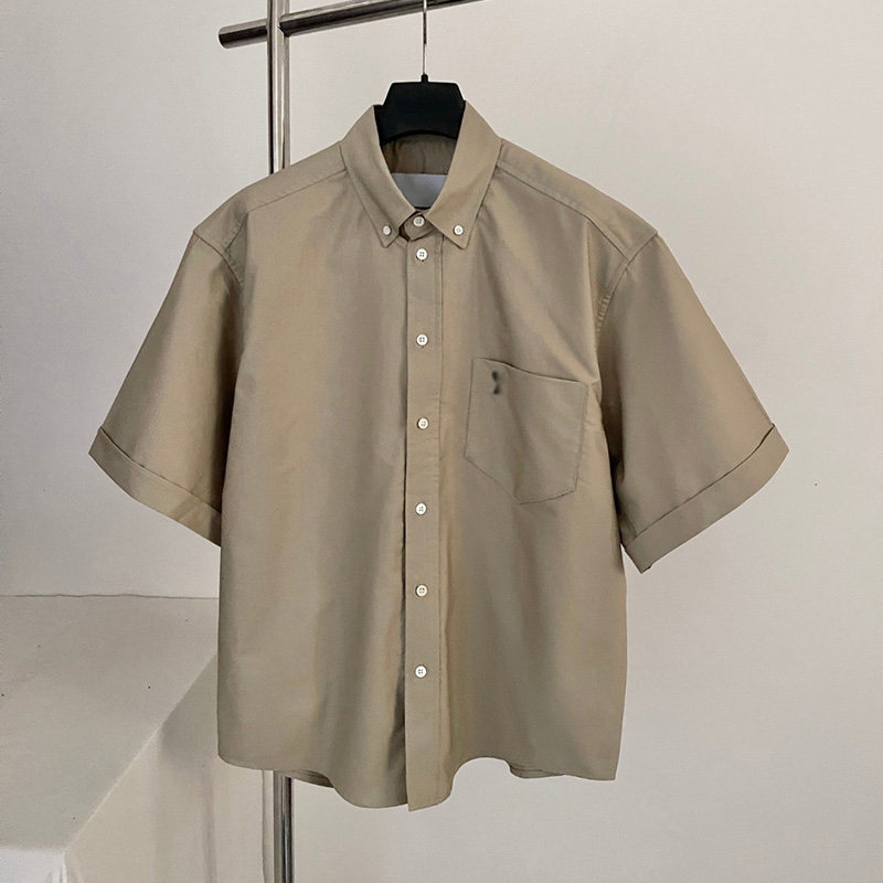 2026 Spring and Summer New Style Unisex Simple Lapel Short-Sleeved Shirt, Same Style for Men and Women, Loose-Fitting Pure Cotton Casual Versatile Shirt