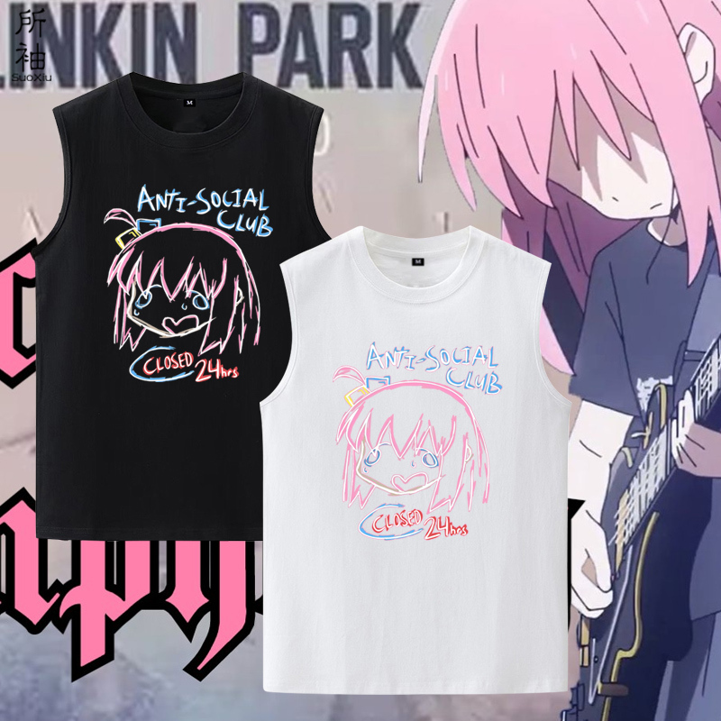 Lonely Rock Merchandise Goto Ichiri Avatar-Style Cosplay Sleeveless T-Shirt Pure Cotton Sports Vest Anime Cosplay Clothing