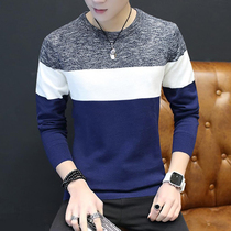 Mens long sleeve T-shirt cotton spring and autumn thin knitwear autumn clothes autumn clothes autumn base shirt