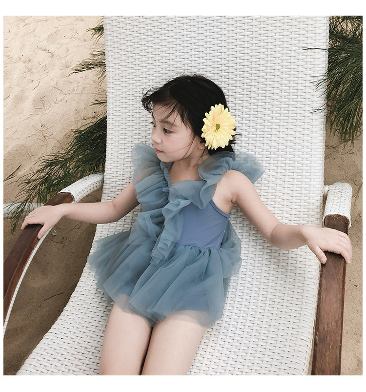 七色王国婴童泳装 七色王国韩国儿童泳衣女女童蕾丝吊带游泳衣中小童平角速干温泉沙滩泳装【价格 图片 品牌 报价】苏宁易购林夕童装专营店