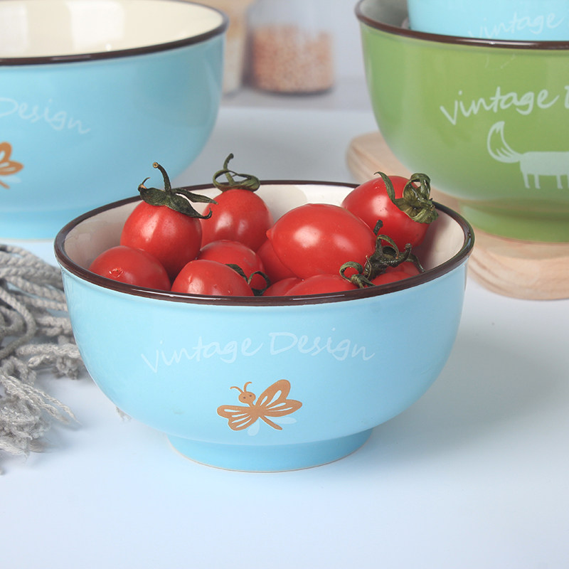 Household bowl set children's bowl ceramic bowl salad bowl instant noodle bowl ramen bowl Japanese bowl rice bowl fruit bowl