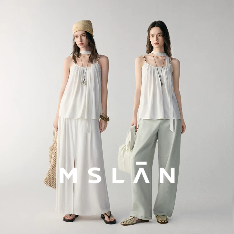 Ремешки MSLAN, топ с чашечками, хлопок и лён, свободного кроя