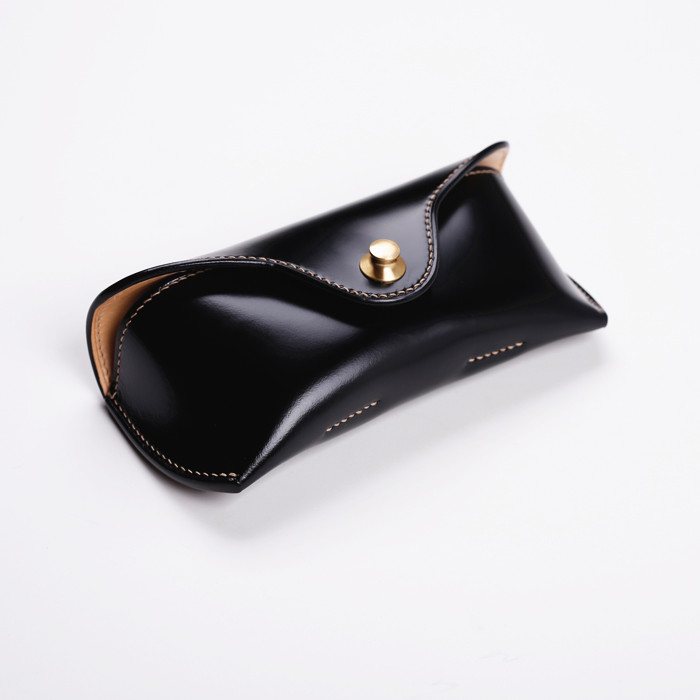 kamo out of the black New Jubilee Hip Leather Polygrease Tannins Hand-stitched Glasses Box Thunder and Hand Private Customized