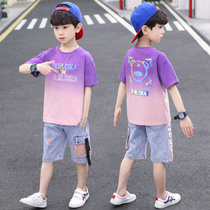 Boy Clothing Boy Summer Clothing Short Sleeve Suit 2022 New wave Ocean CUHK Children Two sets of boys Korean version Sport