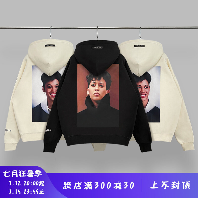 FOG FEAR OF GOD Rewire Portrait Essentials Reflective Vibe Wind Plus Suede Hoodie Jersey Man